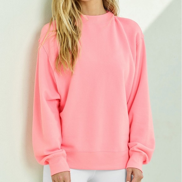 ALO Yoga Tops - NWT Alo yoga freestyle macaron pink sweatshirt m